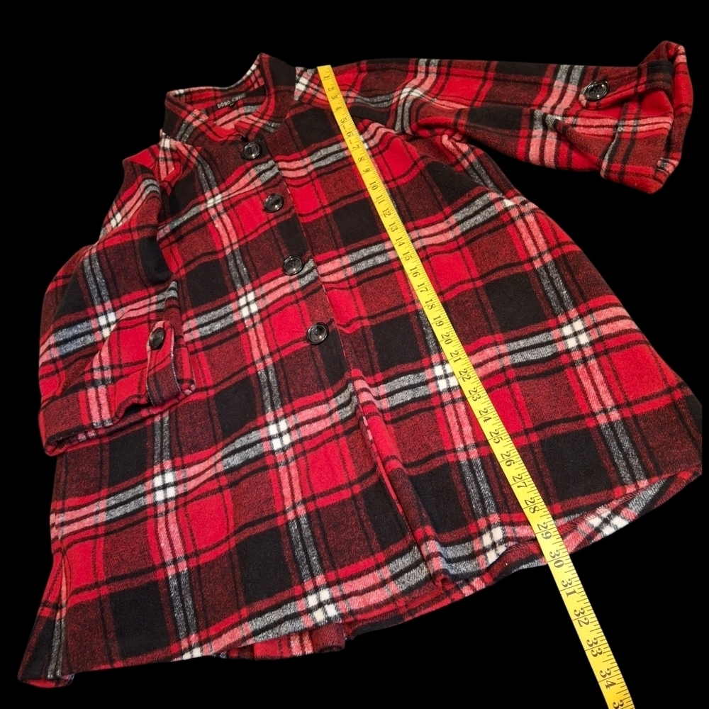 Boho Chic New York Red Plaid Relax Fit Shirt Jacket Tunic  Women Size Medium - Picture 14 of 16